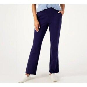 Sport Save Petite French Terry Bootout Pant u/ Wide Waistband Nevy Petite 1X